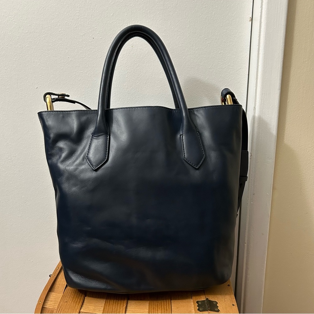 J. Crew -Harper Tote Bag in Navy Blue - Picture 2 of 12